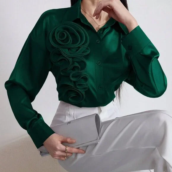 emerald green dress shirt womens Kelly Green Contrast Shirts – Rock & Rail Western Wear main image 1